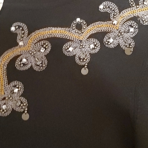 Vintage Joseph A. Black embellished shirt Large - Picture 4 of 9